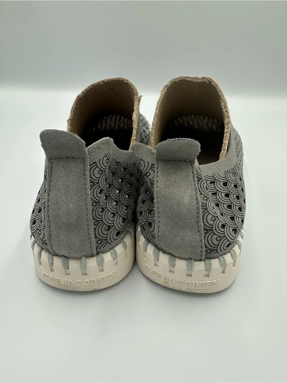 Ilse Jacobsen Slip on Size 41 Tulip Gray Nubuck Suede Shoes Perforated Comfort